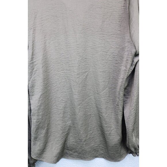 Cabi Long Sleeve Button-Up Ruffle Blouse-Small-Silky-Business-Office - Picture 10 of 11